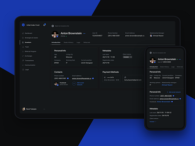 Customer Profile — Desktop & Mobile View