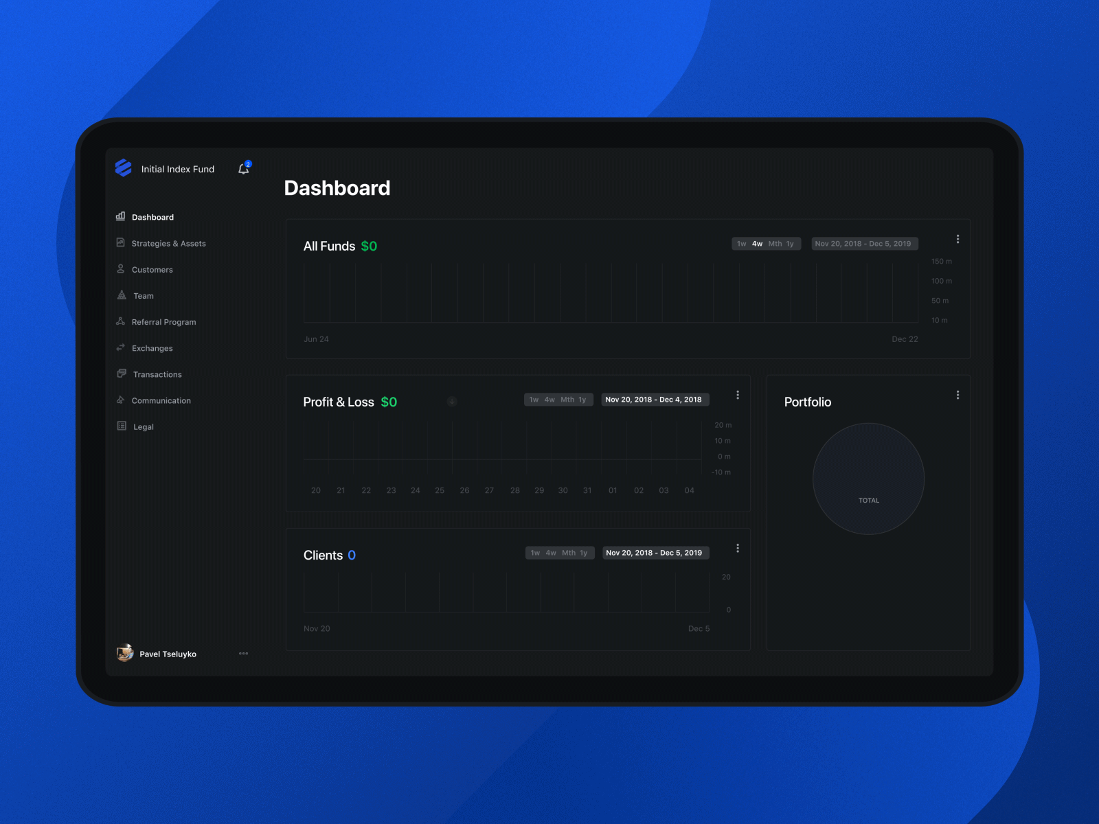 Investments Dashboard For SaaS App