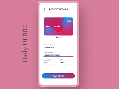 Credit Card Checkout - Daily UI 002 app daily ui daily ui 002 ui