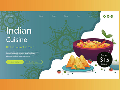 Indian Restaurant Web Landing ui