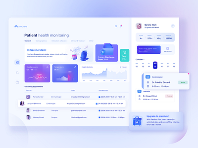 Patient page UI chart clean dashboard daily ui dashboard dashboard app dashboard design dashboard ui data medical app medical care patient patient dashboard patients sketch sketchapp uiux ux web app web app design white dashboard