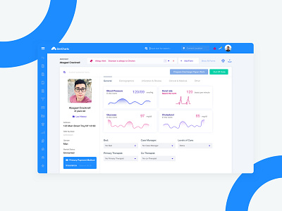 EHR ZenCharts UI Patient Page Details😷 ehr medical app medicine sketch app sketch ui ui ux design ui template uidesign uikit ux designer uxdtechnologies web app web app design web application design