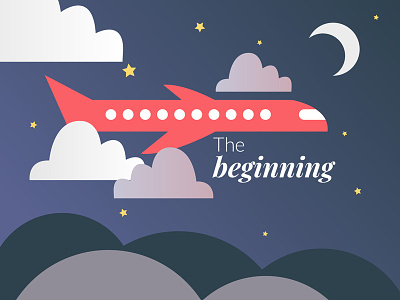 The Beginning clouds illustration mentoring plane vector