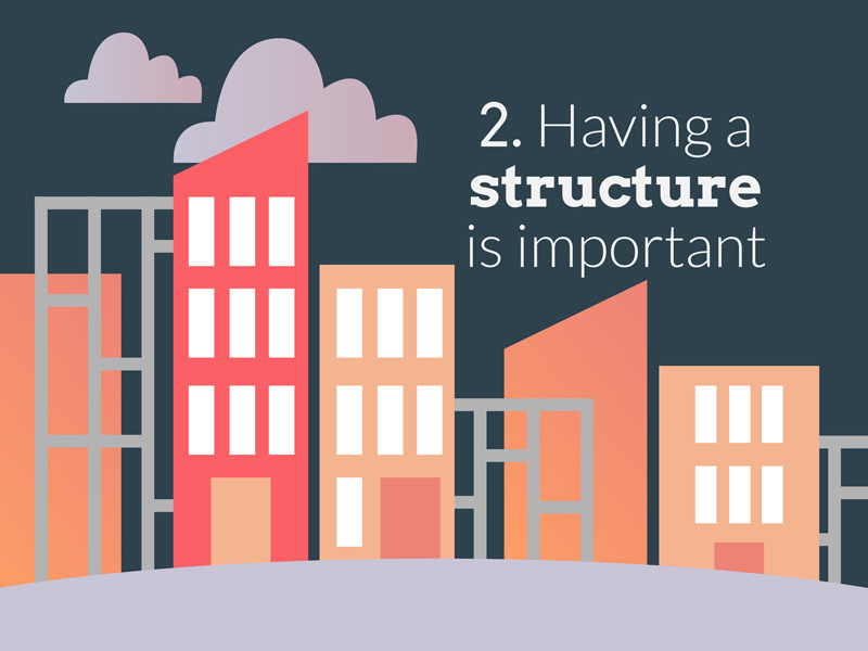 Having a structure is important buildings mentoring vector illustration