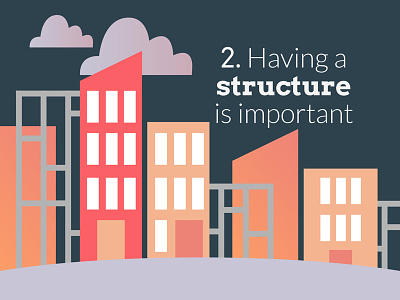 Having a structure is important buildings illustration mentoring vector
