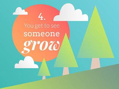 You get to see someone grow illustration mentoring trees vector