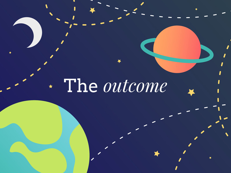 The Outcome space mentoring vector illustration
