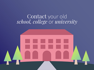 Contact your old college or university building illustration mentoring vector