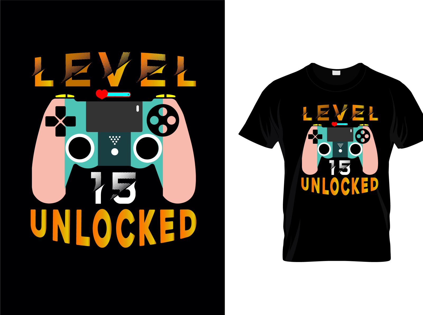 level 15 unlocked t-shirt by Minhaj Hossain on Dribbble