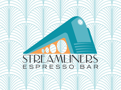 Coffee Shop Logo art deco branding logo train