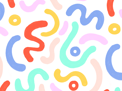 Some random happy patterns colourful curves illustration joy kids patterns procreate surface design