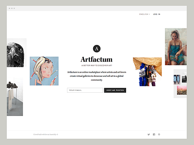 Artfactum Splashpage art artfactum landingpage minimal page splash