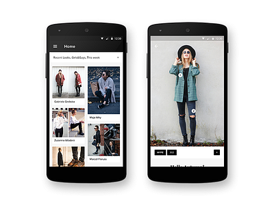 Lookbook Android Home/Detail android design lookbook material minimal