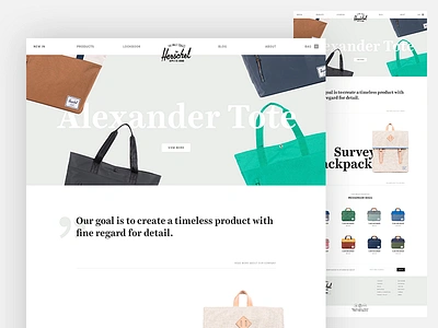 Herschel Landingpage Concept concept herschel minimal redesign