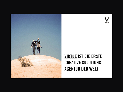 Virtue agency animation minimal singlepage split vice virtue website