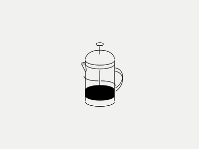 French press coffee french icon illustration press