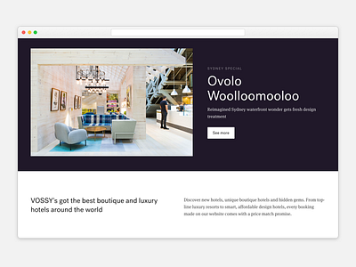 Vossy Homepage Section homepage hotel section