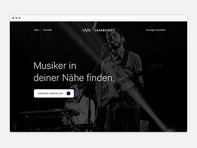 RIP: JamBuddy black design landingpage music white