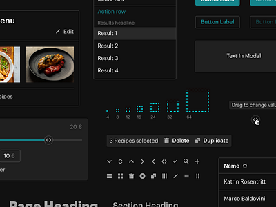 Dark UI Components dark mode design system