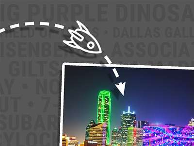 Rocket To Dallas background line art skyline web web design