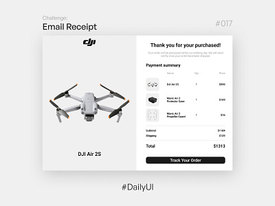 Email Receipt - Challenge Daily UI #017 017 17 dailyui design email receipt emailreceipt ui uidesign