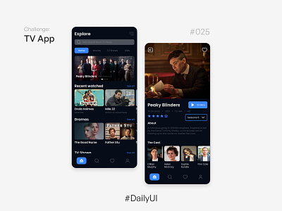 TV App - Challenge Daily UI #025 dailyui design streamingapp tv app tvapp ui uidesign