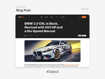 Blog Post - Challenge Daily UI #035