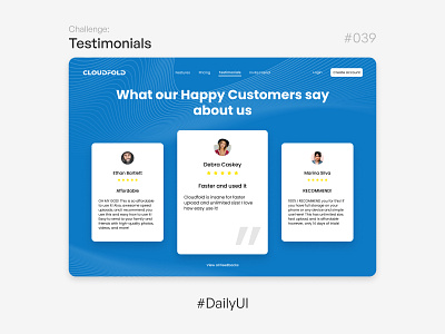 Testimonials - Challenge Daily #039 039 39 39 days challengeui daily ui daily web design dailyui dailywebdesign design testimonial ui uidesign uidesigner uidesigners uiinspiration uitrends uiux uxtrends uxui web design