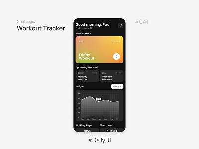 Workout Tracker - Challenge Daily UI #041 041 41 41 days daily ui dailyui design tracker ui uidesign uidesigner uidesigners uiinspiration uitrends uiux uxtrends uxui workout workout tracker