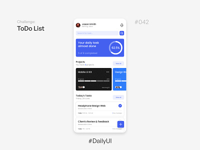 To-Do List - Challenge Daily UI #042 42 days challengedailyui daily ui dailyui design list to do todo todo list ui uidaily uidesign uidesigner uidesigners uitrends uiux