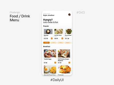 Food & Drink Menu - Challenge Daily UI #043 043 43 days daily ui dailyui design drink menu food drink food menu menu mobile ui ui uidesign uidesigner uitrends uiux uxui