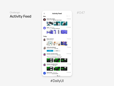 Activity Feed - Challenge Daily UI #047 47 47 days 47 days of challenge activity activity feed daily ui dailyui feed uidesign uidesigner uitrends uiux