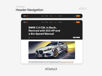 Header Navigation - Challenge Daily UI #053 daily ui dailyui dailyui053 design header header navigation ui uidesign uidesigner uitrends website