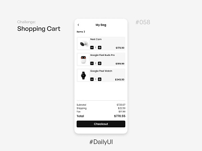 Shopping Cart - Challenge Daily UI #058