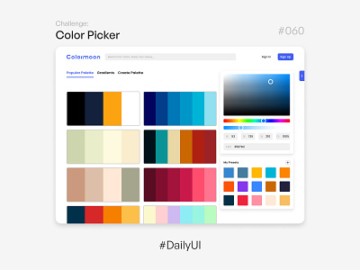 Color Picker - Challenge Daily UI #060 060 color color picker daily ui dailyui dailyui060 design palette ui uidesign uidesigner uitrends