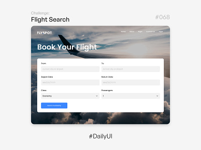 Flight Search - Challenge Daily #068 068 daily ui dailyui dailyui068 flight flight booking flight search ui uidesign