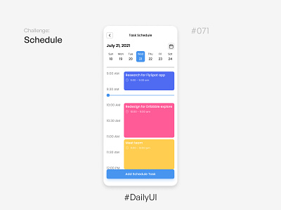 Schedule - Challenge Daily UI #071 071 daily ui dailyui dailyui071 ui uidesign uidesigner