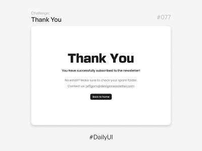 Thank You - Challenge Daily UI #077