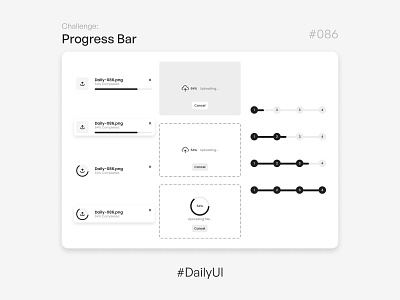 Progress Bar - Challenge Daily UI #086 086 challenge daily ui dailyui progress progress bar ui uiux uploading ux
