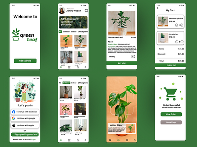 plant shopping app ui design app branding design graphic design illustration logo typography ui ux vector