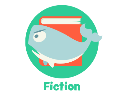 Fiction badge book fiction icon moby dick read whale