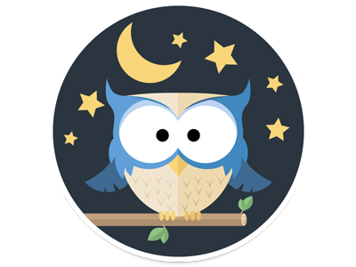 Night Owl badge flat icon night owl
