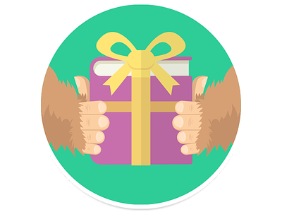 Gift Badge achievement badge book flat gift icon