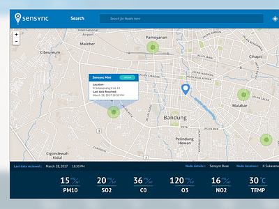 Sensync air pollution detector ui ux web app website