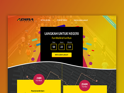 Adira Fun Run landing page registration page web design