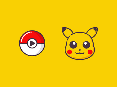 Pokemon character design emoji flat design game game art icon illustration pika pikachu pokeball pokemon pokemon go quiz vector