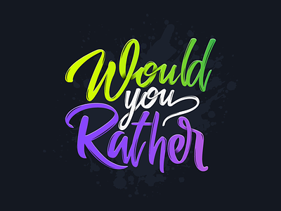 Would You Rather style typographic typo vector design logotype quiz game logo design logo