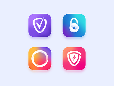 Icons app colorfull design gradient icon internet ios lock mobile safety secure security vibrant colors vpn