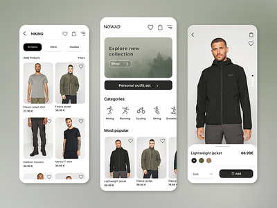 Sportswear eShop App app design eshop mobile mobile app ui ux