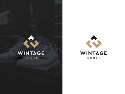 Wintage Shoes Logo algeria black brand cera dz fashion fashion brand gold logo mark shoes white wintage wlogo